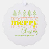 Citrus Blush Scribbles Frohen Weihnachtskuchen Ornament Karte (Vorderseite)