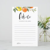 Citrus Botanical Baby Duschberatungskarte (Stehend Vorderseite)