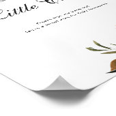 Citrus Botanical | Babydusche Gästebuch-Zeichen Poster (Ecke)