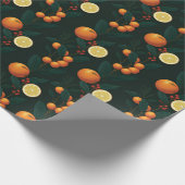 Citrus Botanical Holiday Wrapping Paper Geschenkpapier (Ecke)