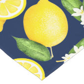 Citrus Botanical Lemon Navy Blue Großer Tischläufer (Ecke)
