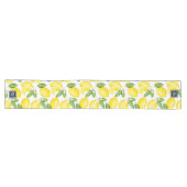 Citrus Botanical Lemon Navy Monogram Großer Tischläufer (Horizontal)