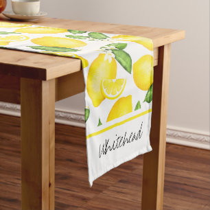 Citrus Botanical Lemon Personalize Großer Tischläufer