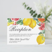 Citrus Botanical Wedding Reception Einladung (Stehend Vorderseite)