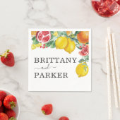 Citrus Botanical Wedding Watercolor Serviette (Beispiel)