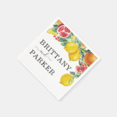 Citrus Botanical Wedding Watercolor Serviette (Ecke)