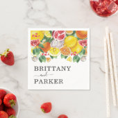 Citrus Botanical Wedding Watercolor Serviette (Beispiel)