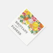 Citrus Botanical Wedding Watercolor Serviette (Ecke)