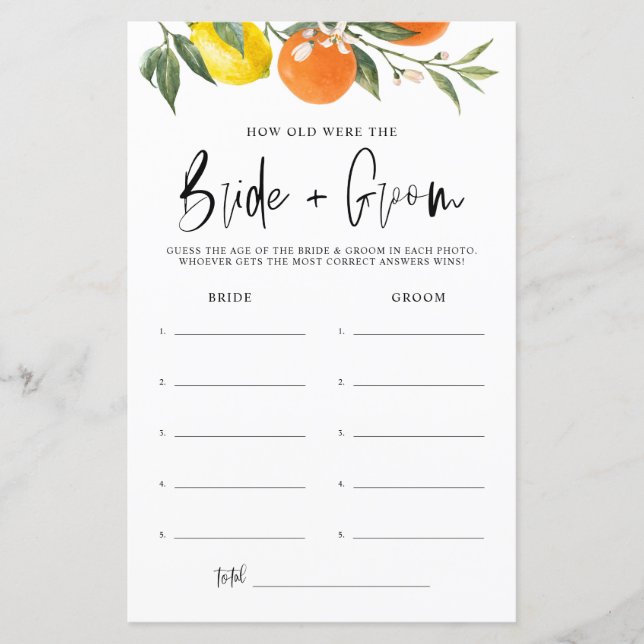 Citrus Botanical wie alt war die Braut & Gräuel (Vorderseite)