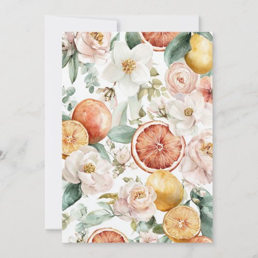 Citrus Botanical Winter QR Brautparty Einladung (Rückseite)