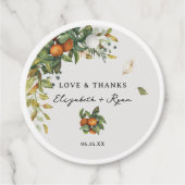 Citrus Botanische Vegetation | Hochzeit Danke Geschenkanhänger (Vorderseite)