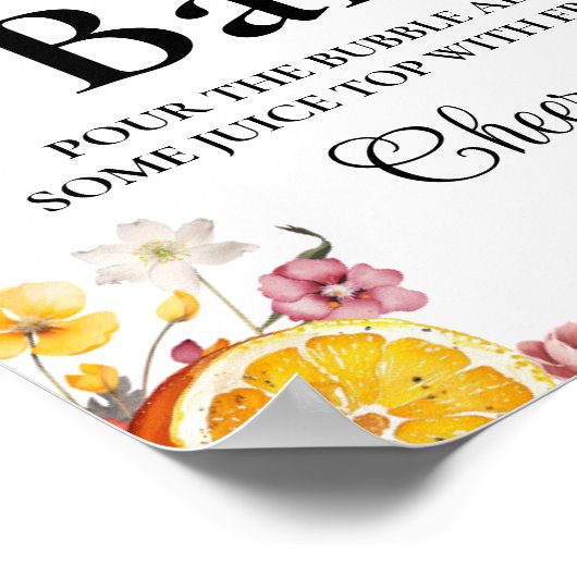 Citrus Bow Brautparty mimosa Bar Poster (Ecke)