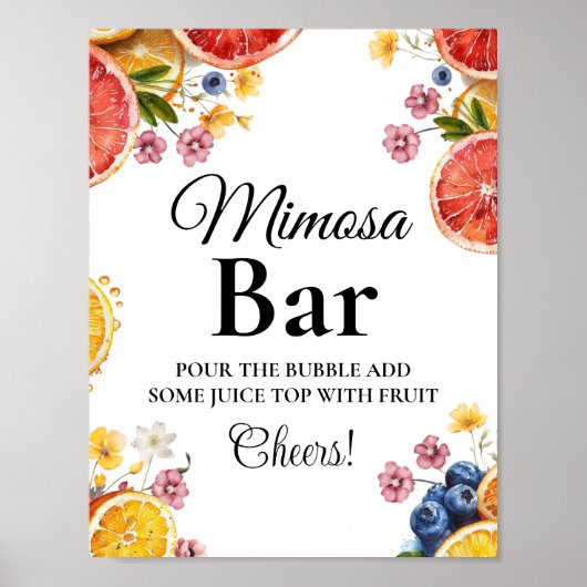 Citrus Bow Brautparty mimosa Bar Poster (Vorne)