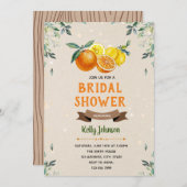 Citrus Brautdusche Einladung (Vorne/Hinten)