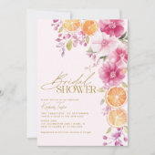 Citrus Brautparty Bright Floral Mittelmeer Einladung (Vorderseite)