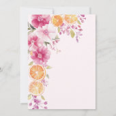 Citrus Brautparty Bright Floral Mittelmeer Einladung (Rückseite)