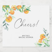 Citrus - Brautparty Cheers! Schaumweinetikett (Einzelnes Label)