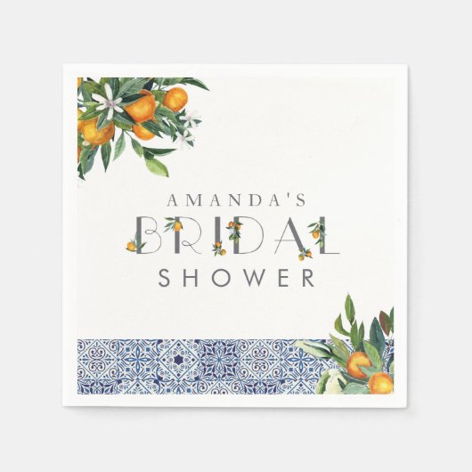 Citrus Brautparty custom Napkins Serviette (Vorderseite)