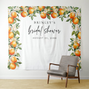 Citrus Brautparty Foto Hintergrund Orange Blossom Wandteppich
