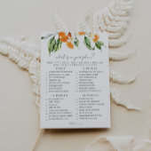 Citrus Brautparty Game Card Telefonspiel Einladung