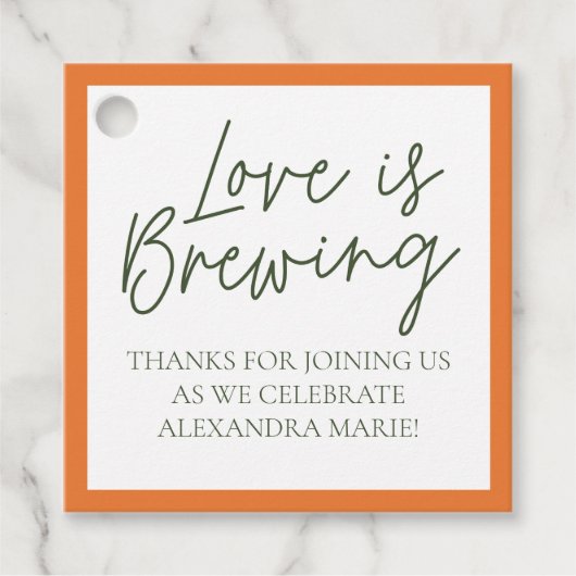 Citrus Brautparty Gefälligs Tags Geschenkanhänger (Vorderseite)