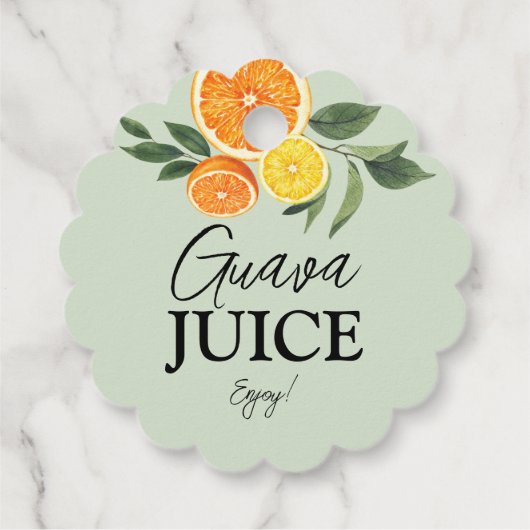 Citrus Brautparty Mimosa Bar Juice Labels (Rückseite)
