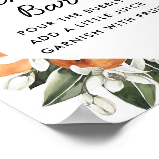 Citrus Brautparty Mimosa Bar Poster (Ecke)