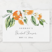 Citrus Brautparty Mini Sparkling Weinkarte Schaumweinetikett (Einzelnes Label)