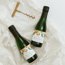 Citrus Brautparty Mini Sparkling Weinkarte