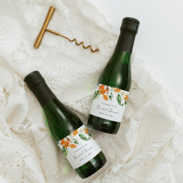 Citrus Brautparty Mini Sparkling Weinkarte Schaumweinetikett