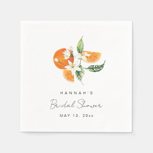 Citrus Brautparty Napkins, Orange Thema Serviette (Vorderseite)