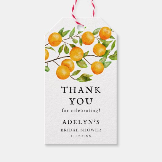 Citrus Brautparty Orange Fruit Gevor Geschenkanhänger (Vorderseite)