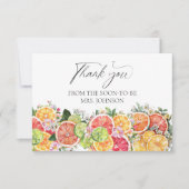 Citrus Brautparty Vielen Dank Dankeskarte (Vorderseite)