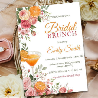 Citrus Bridal Brunch Einladung Template, Citrus