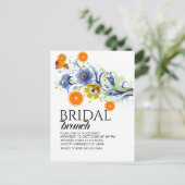 Citrus Bridal Brunch Einladung Template, Orange B (Stehend Vorderseite)