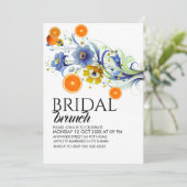 Citrus Bridal Brunch Einladung Template, Orange B (Stehend Vorderseite)