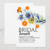 Citrus Bridal Brunch Einladung Template, Orange B (Vorne/Hinten)