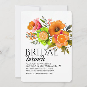 Citrus Bridal Brunch Einladung Template, Orange B