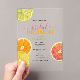Citrus Bridal Brunch Lemon Orange Brautparty Acryleinladungen
