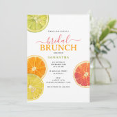 Citrus Bridal Brunch Lemon Orange Brautparty Einladung (Stehend Vorderseite)