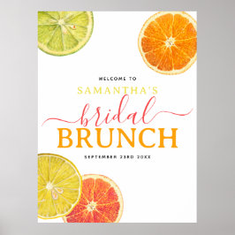 Citrus Bridal Brunch Lemon Orange Brautparty Poster