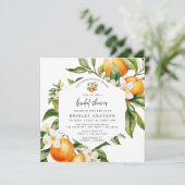 Citrus Bridal Dusche Einladung Orange Mandarin (Stehend Vorderseite)