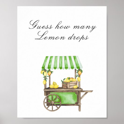 Citrus bridal shower - Guess how many game Poster (Vorne)