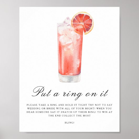 Citrus bridal shower - Put a ring on it game Poster (Vorne)