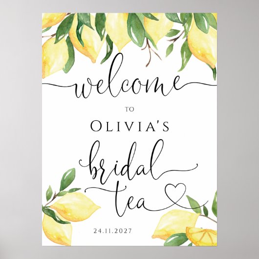 Citrus Bridal Tea Begrüßungsfossilboard Poster (Vorne)