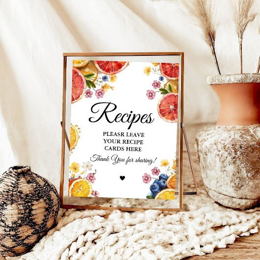 Citrus bridal Verließ Ihr Rezepte-Brautparty Poster