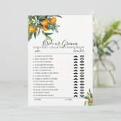 Citrus Bridge oder Groom Spiel vollständig editier Einladung (Stehend Vorderseite)