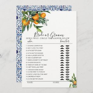 Citrus Bridge oder Groom Spiel vollständig editier Einladung