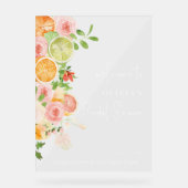 Citrus Bright Brautparty Begrüßung Akryllisches Ze Acrylschild (Vorderseite)