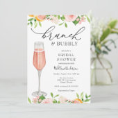 Citrus Brunch und Bubbly Brautparty Einladung (Stehend Vorderseite)